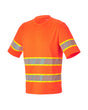 STRAUSS Class 2 High Visibility T-Shirt in neon orange on a plain product background