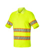 STRAUSS Class 2 High Visibility Polo Shirt in neon yellow on a plain product background