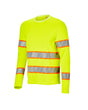 STRAUSS Class 2 High Visibility Long Sleeve Shirt in neon yellow on a plain product background