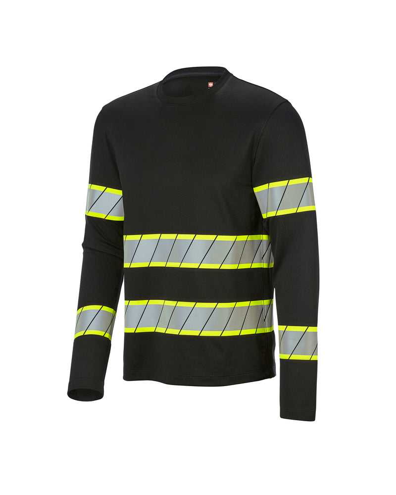 STRAUSS Enhanced Visibility Long Sleeve Shirt in black on a plain product background