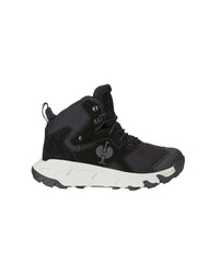STRAUSS Rimini 6-inch Soft Toe Boot in Black and Crystal gray, side profile view