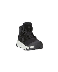 STRAUSS Rimini 6-inch Soft Toe Boot in Black and Crystal gray, front three-quarter view