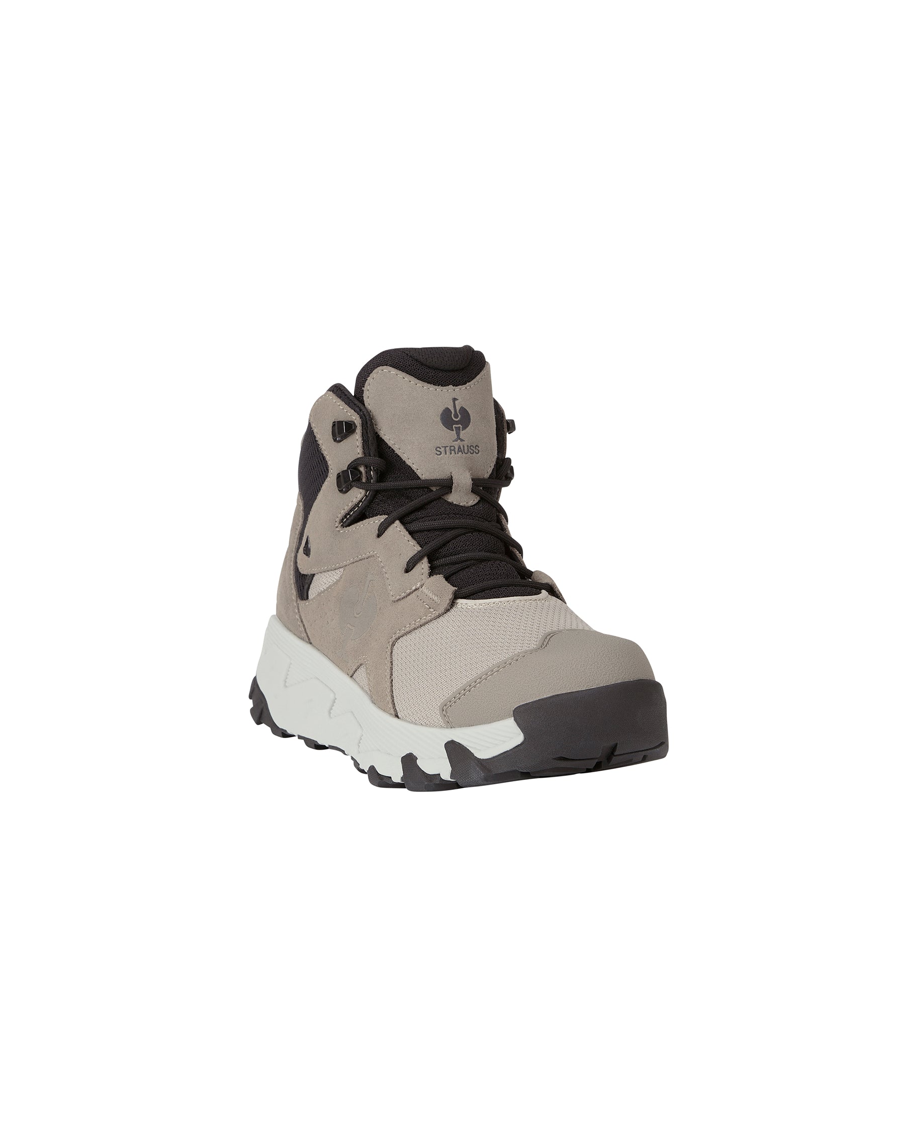 STRAUSS Rimini 6-inch Soft Toe Boot in Dolphin gray and Crystal gray, front three-quarter view