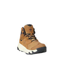 STRAUSS Rimini 6-inch Soft Toe Boot in Almond brown and Cream, front three-quarter view