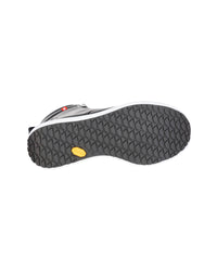 Outsole tread view of the STRAUSS Boulder 6-inch Soft Toe Boot in Black