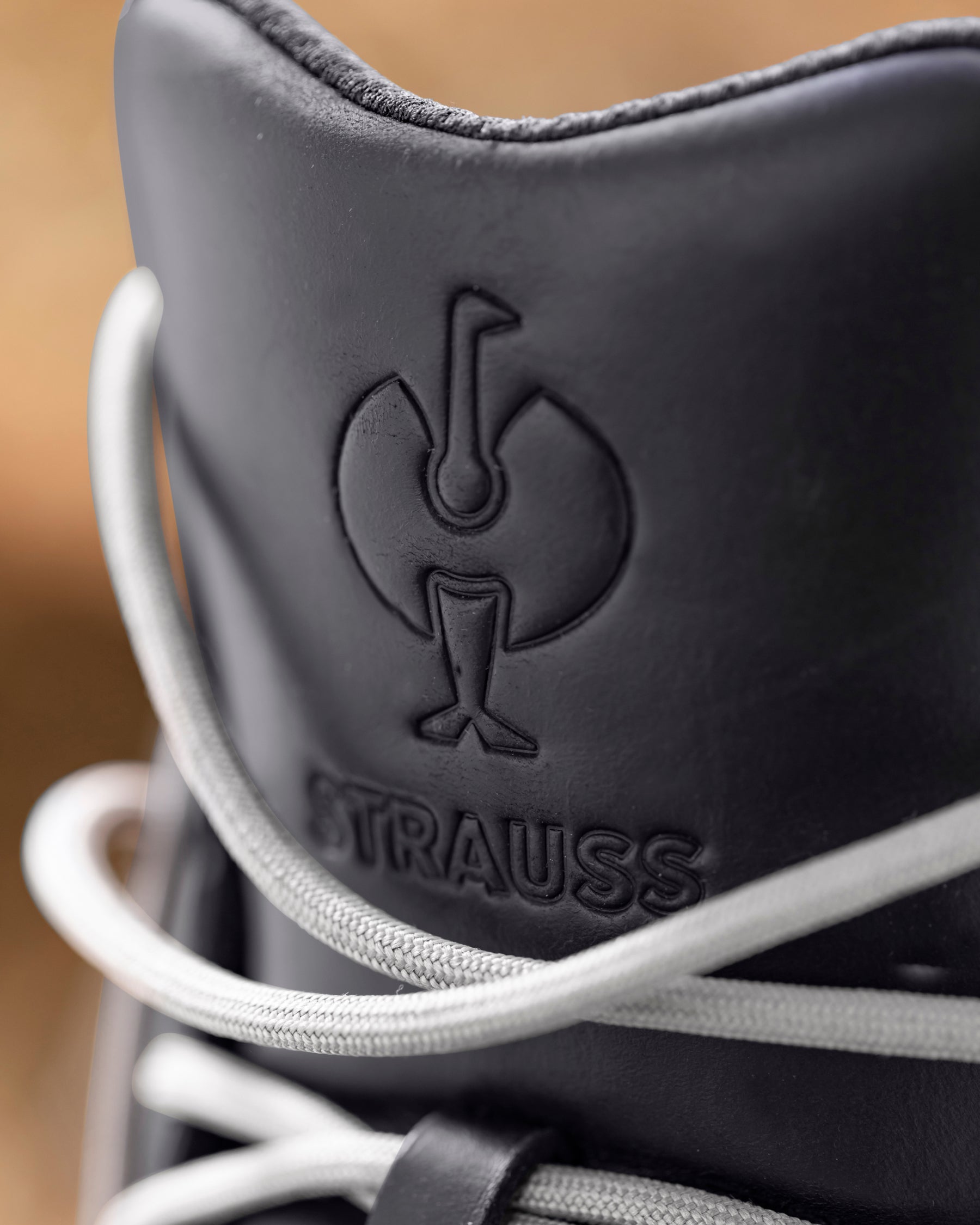 Close-up of the STRAUSS Boulder 6-inch Soft Toe Boot laces