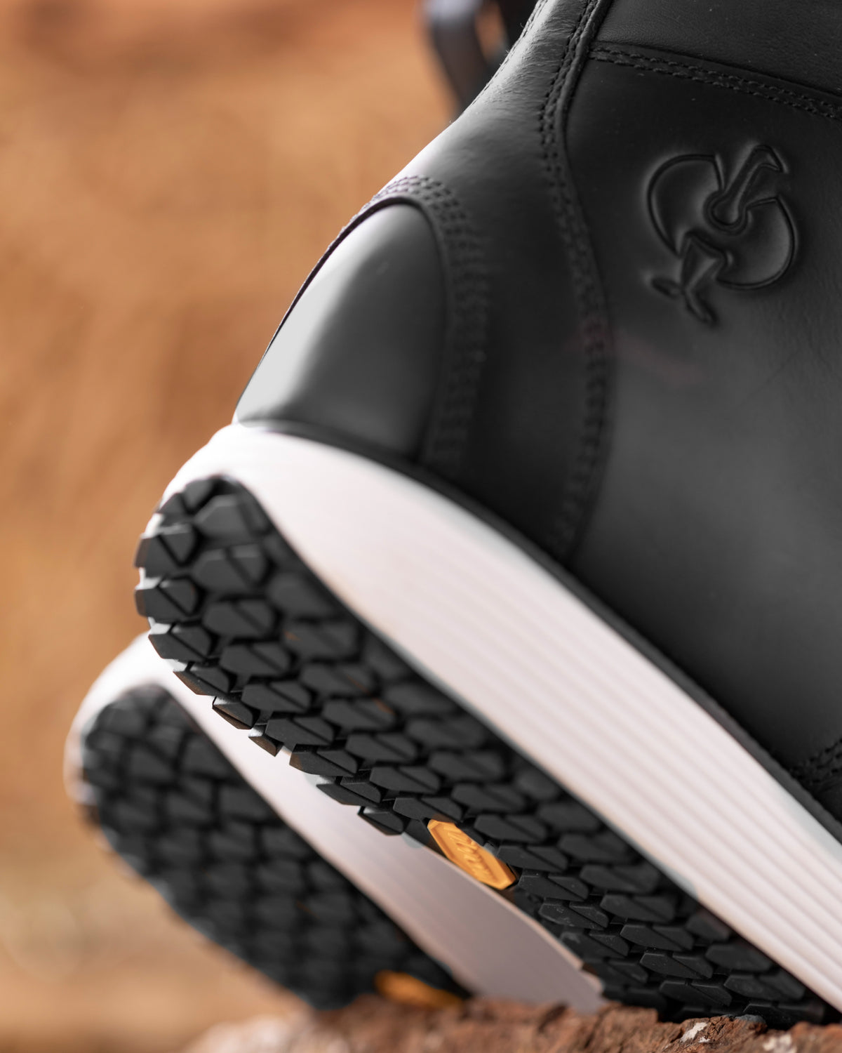 Close-up of the Boulder 6-inch Soft Toe Boot outsole tread and traction pattern
