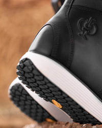 Close-up of the Boulder 6-inch Soft Toe Boot outsole tread and traction pattern