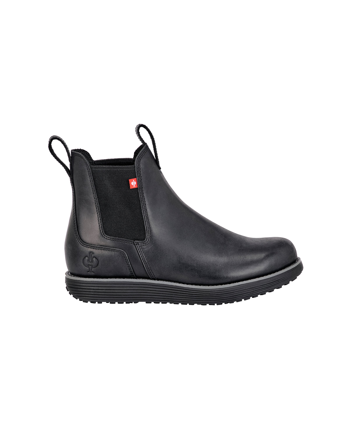 STRAUSS Amarillo 6-inch Soft Toe Chelsea Boot in Black, side profile view
