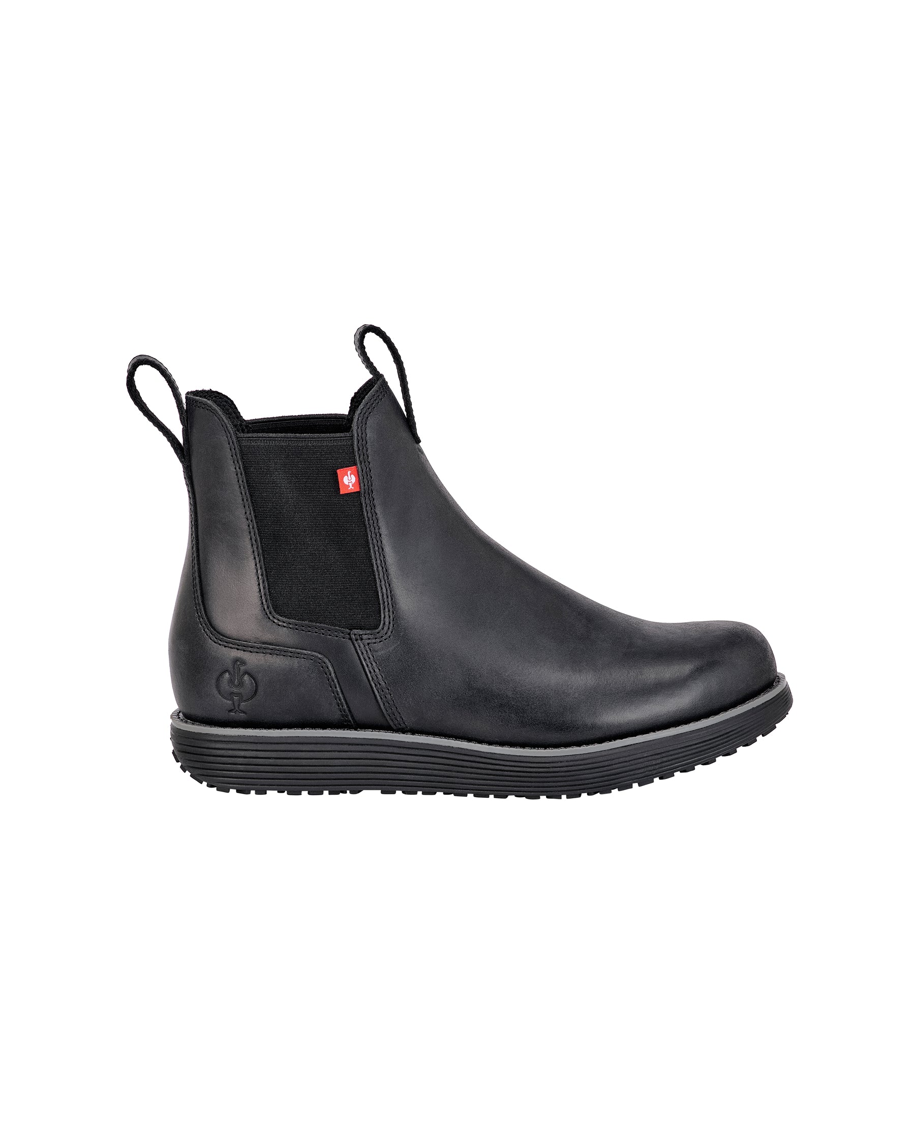 STRAUSS Amarillo 6-inch Soft Toe Chelsea Boot in Black, side profile view