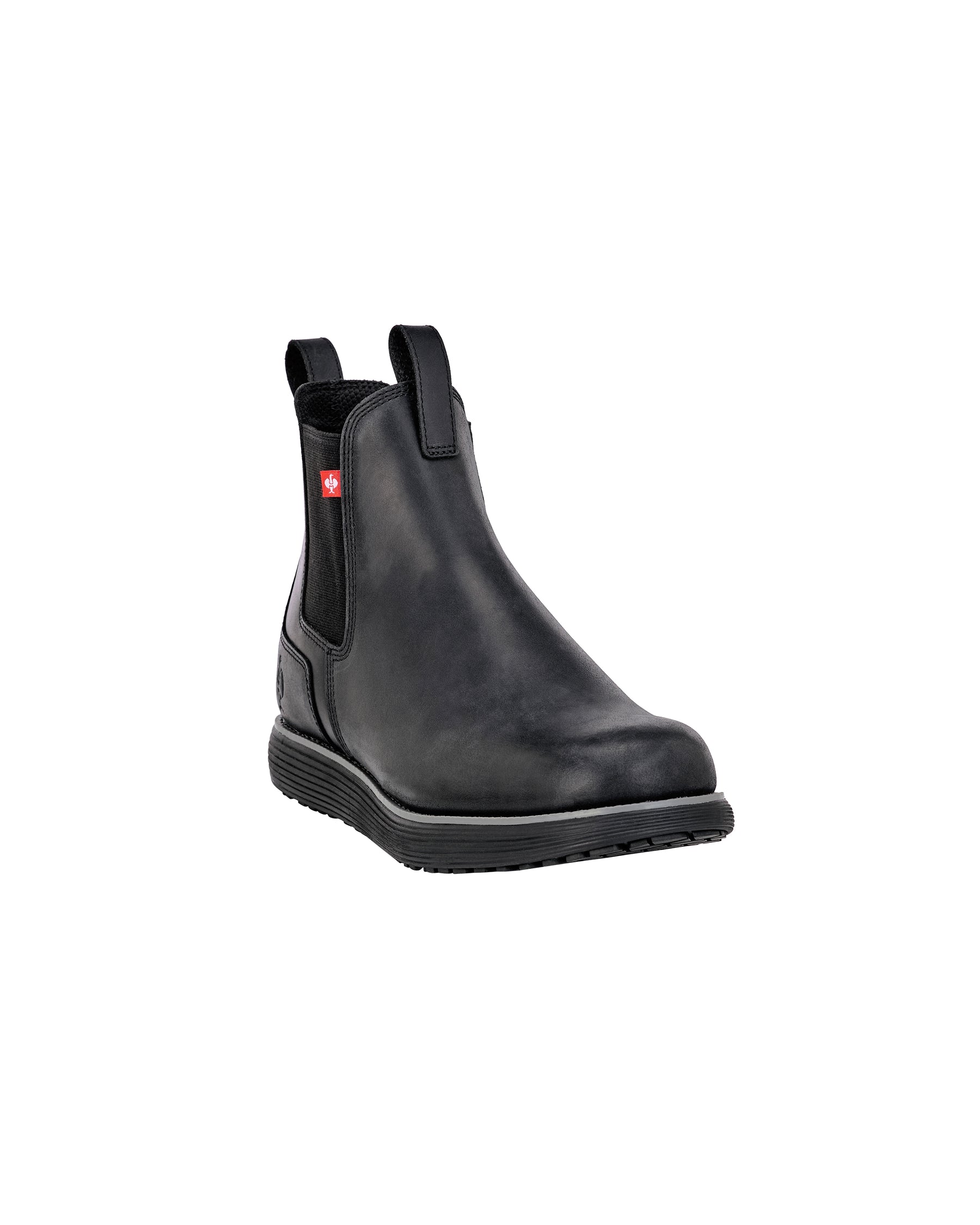 STRAUSS Amarillo 6-inch Soft Toe Chelsea Boot in Black, front three-quarter view