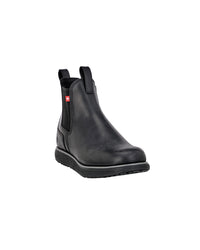 STRAUSS Amarillo 6-inch Soft Toe Chelsea Boot in Black, front three-quarter view