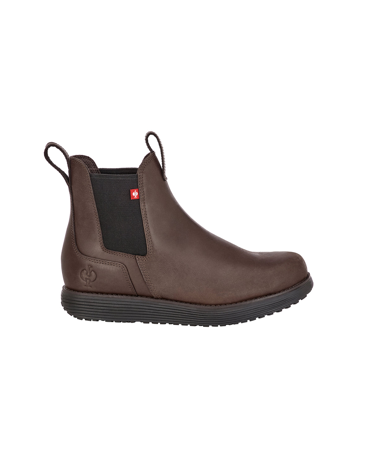 STRAUSS Amarillo 6-inch Soft Toe Chelsea Boot in Marsh brown, side profile view