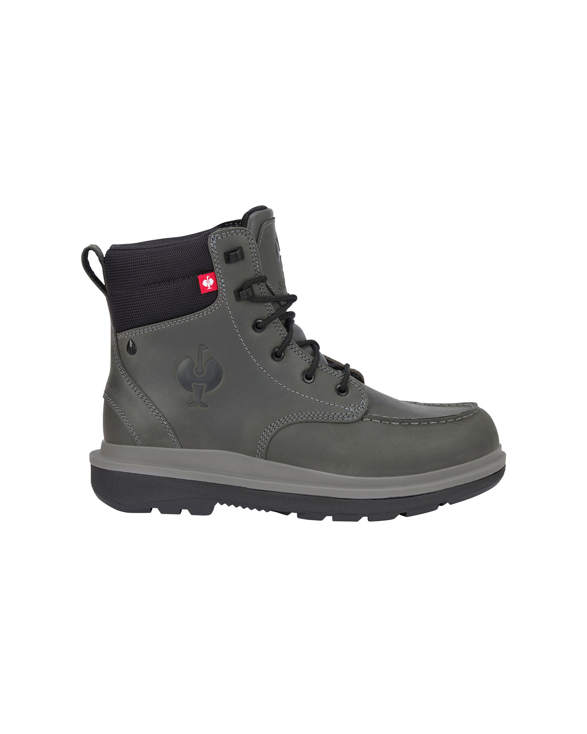 STRAUSS Ridgewood 6-inch Soft Toe Boot in Carbon gray, side profile view