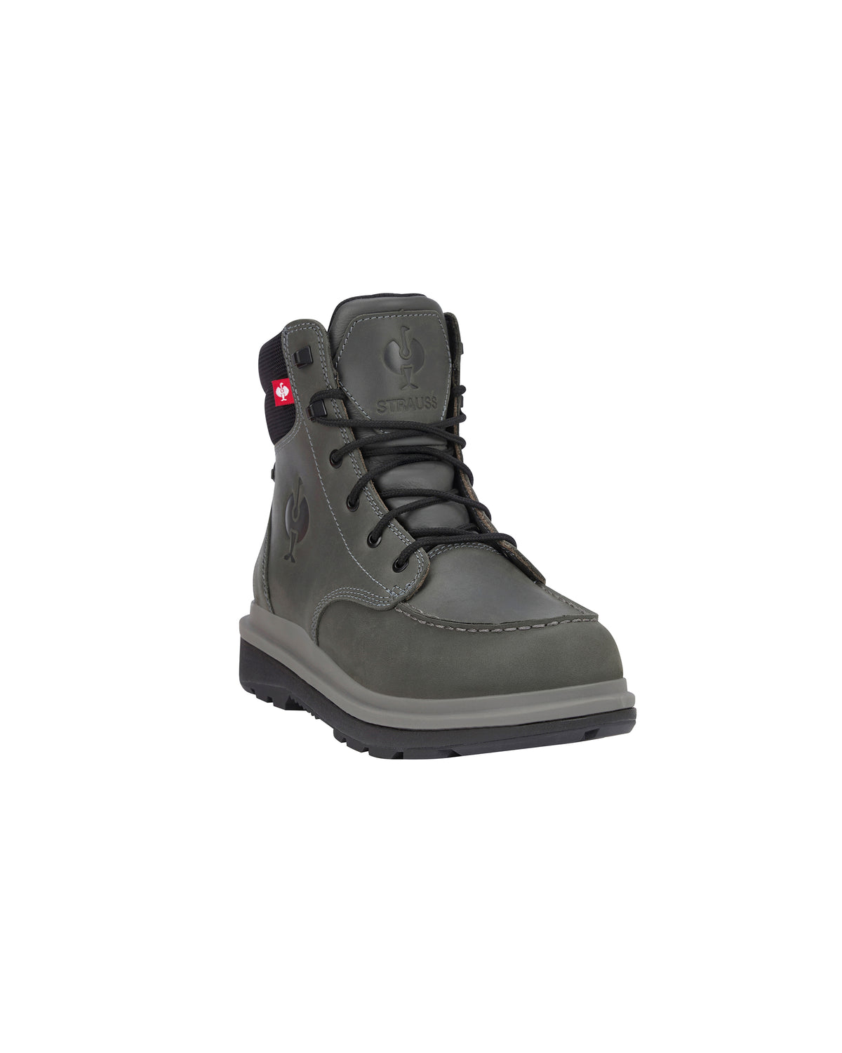 STRAUSS Ridgewood 6-inch Soft Toe Boot in Carbon gray, front three-quarter view