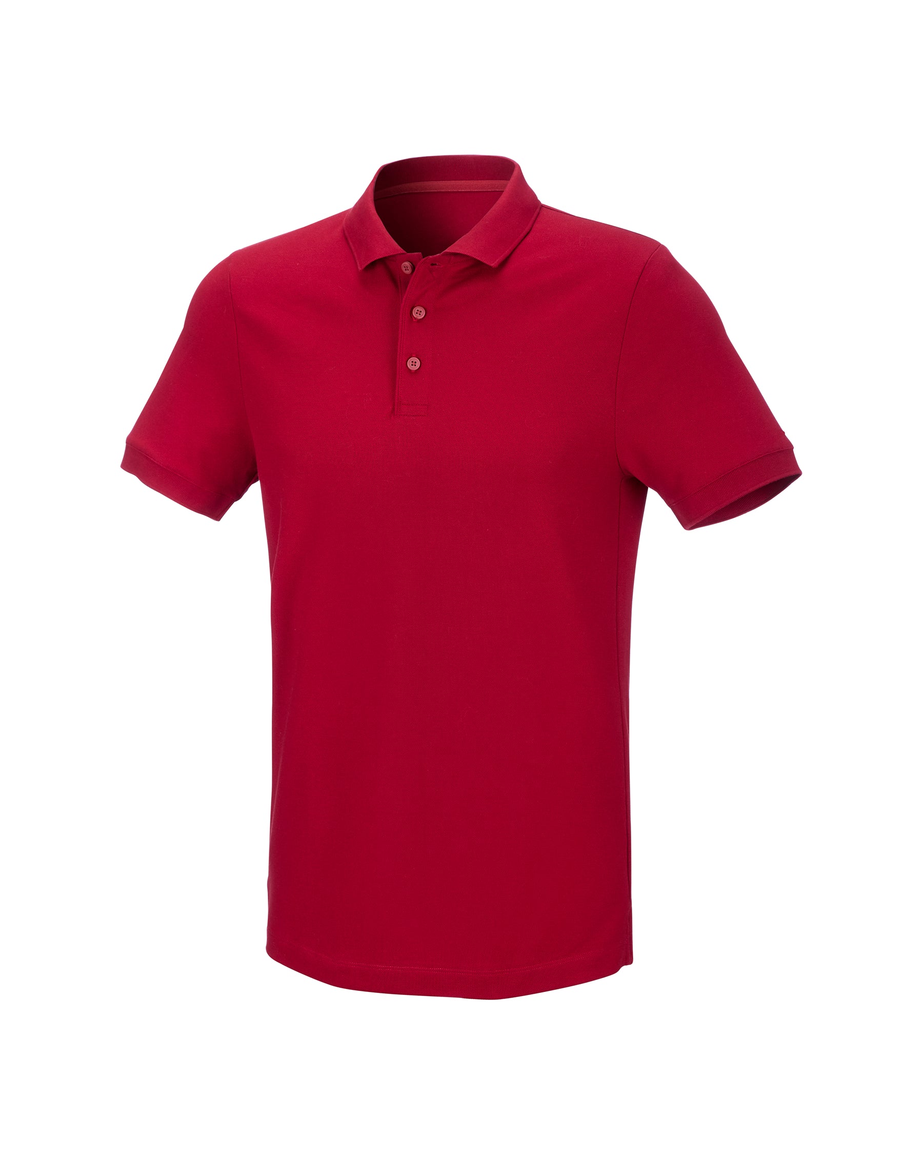 STRAUSS Cotton Stretch Polo Shirt in fire red on a plain product background