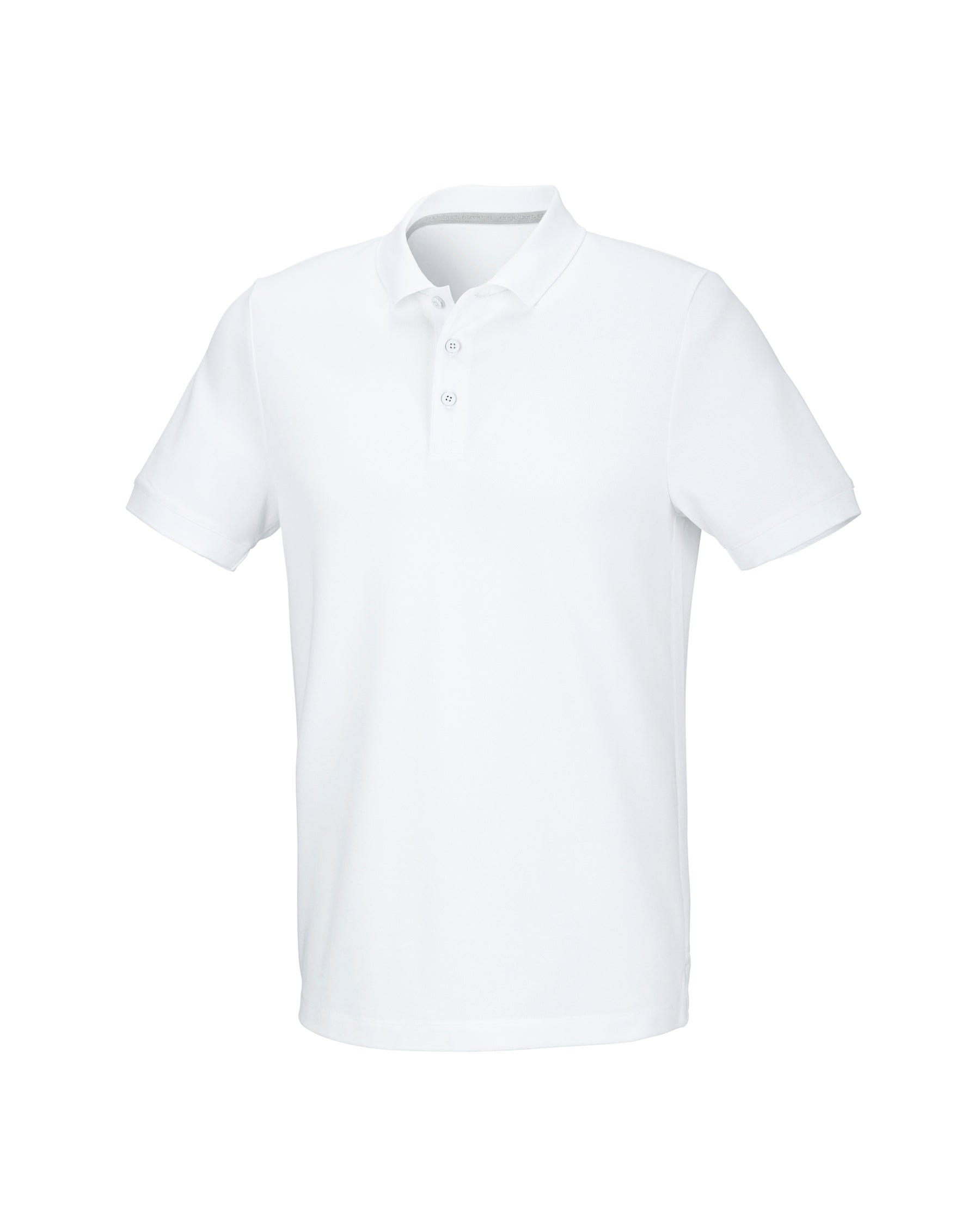 STRAUSS Cotton Stretch Polo Shirt in white on a plain product background
