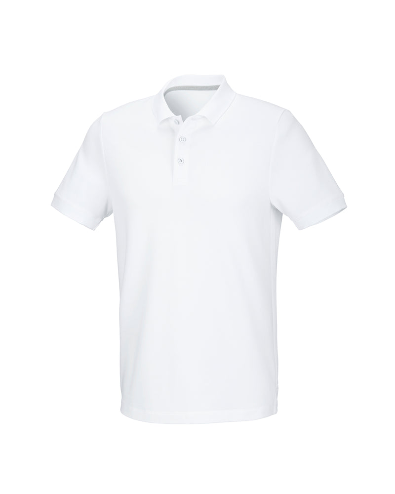 STRAUSS Cotton Stretch Polo Shirt in white on a plain product background