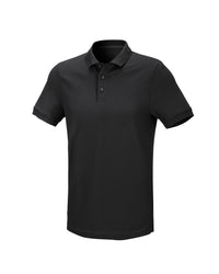 STRAUSS Cotton Stretch Polo Shirt in black on a plain product background