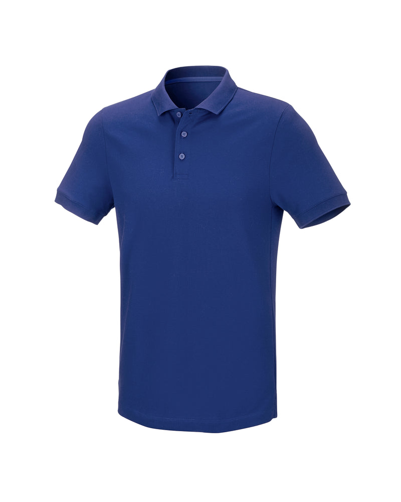 STRAUSS Cotton Stretch Polo Shirt in royal blue on a plain product background