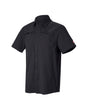 STRAUSS e.s.taktik Stretch Ripstop Short Sleeve Work Shirt in black on a plain product background