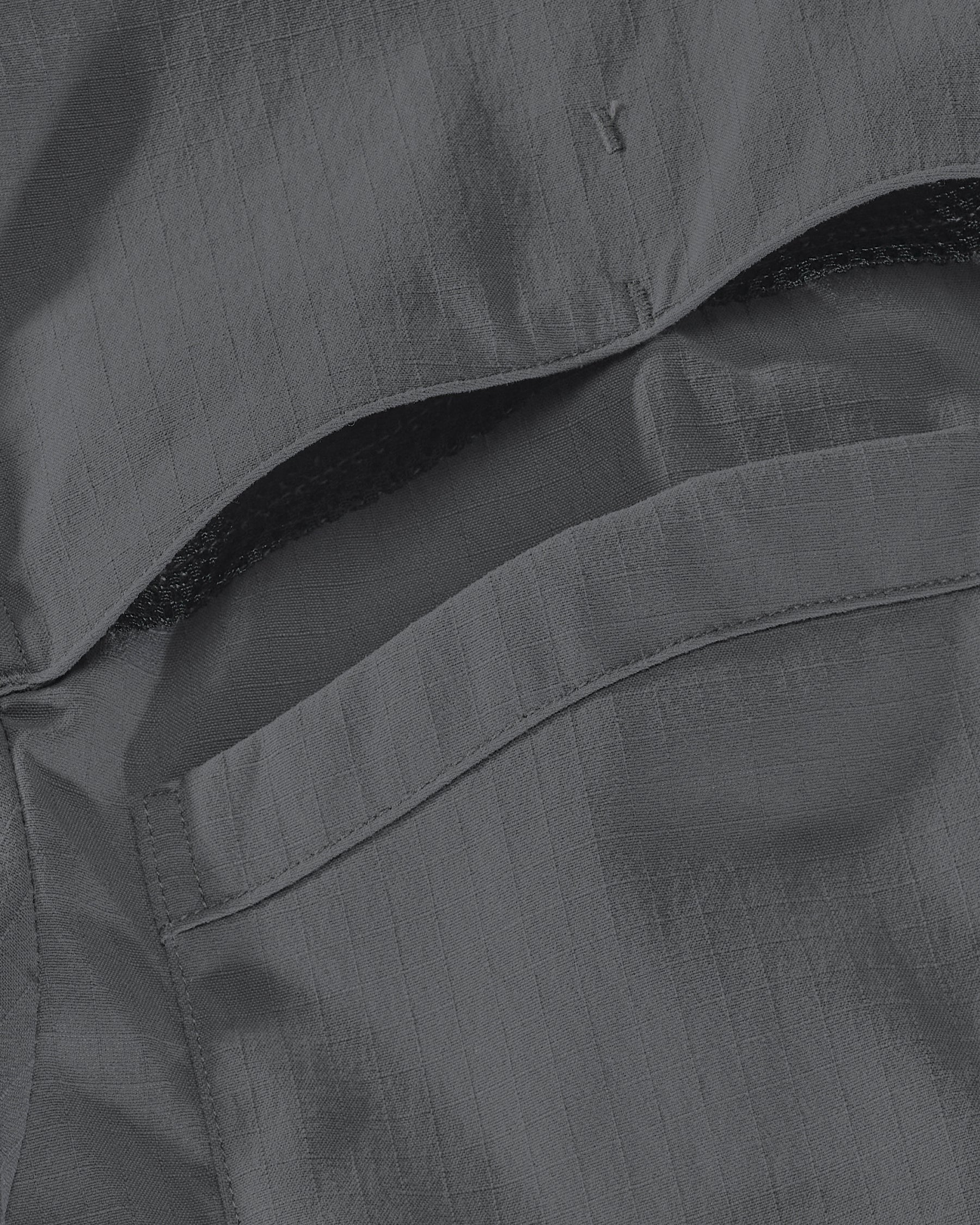 stretch ripstop fabric on the STRAUSS e.s.taktik Stretch Ripstop Long Sleeve Work Shirt in carbon gray