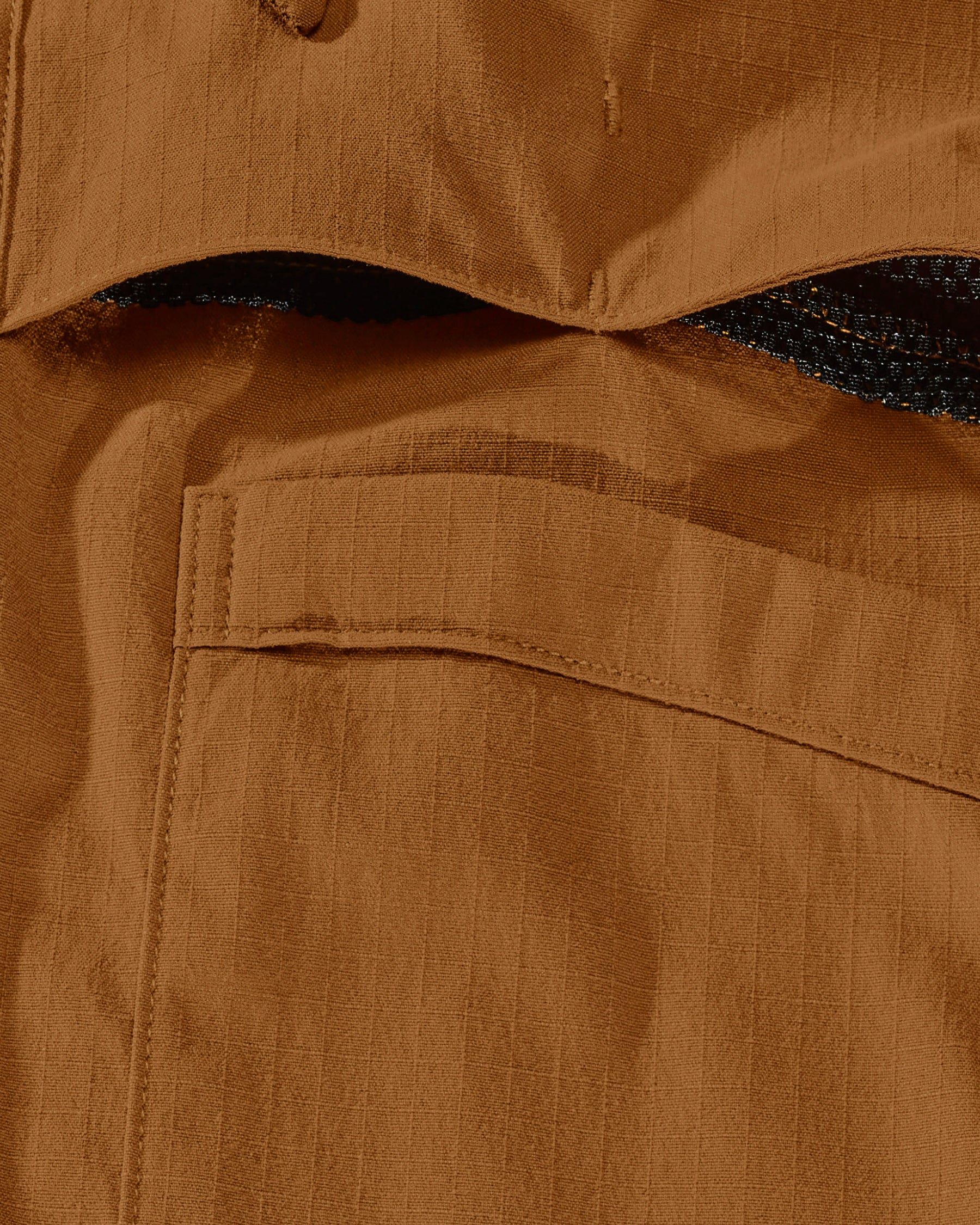 stretch ripstop fabric on the STRAUSS e.s.taktik Stretch Ripstop Long Sleeve Work Shirt in desert brown