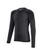 STRAUSS e.s.trail pure Warm Seamless Thermal Long Sleeve Shirt in black and basalt gray on a plain product background