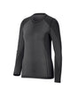 Women's STRAUSS e.s.trail pure Warm Seamless Thermal Long Sleeve Shirt in black and basalt gray on a plain product background
