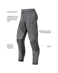 Feature view of Warm Seamless Thermal Pants e.s.trail pure in black/basalt gray, showing seamless thermal fabric