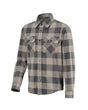 STRAUSS e.s.iconic Flannel Work Shirt in dolphin gray and carbon gray on a plain product background