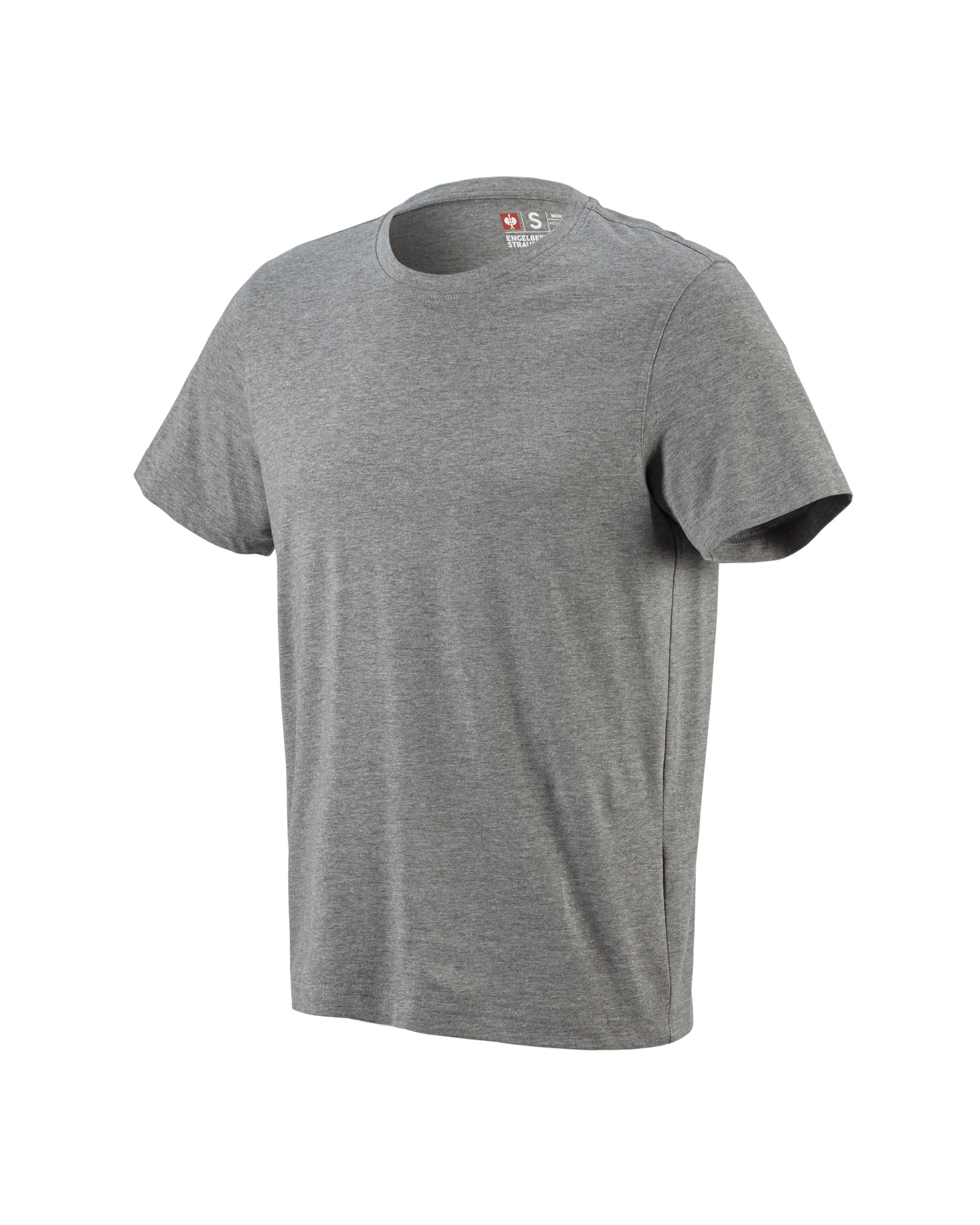STRAUSS Cotton T-Shirt in gray melange on a plain product background