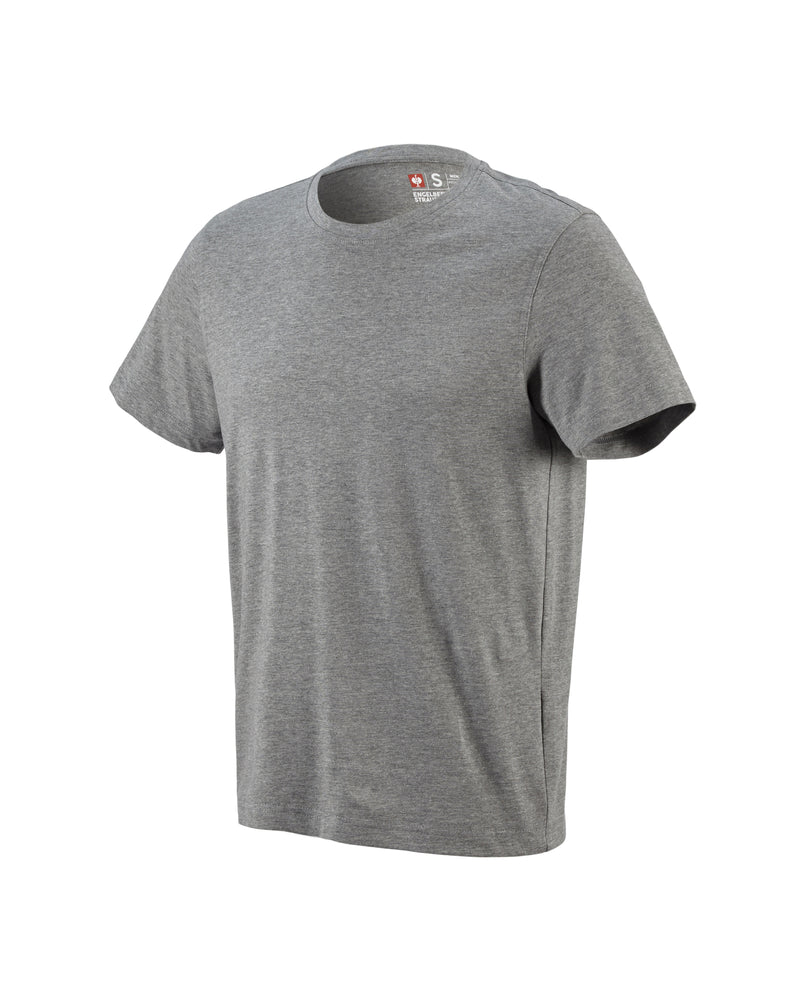 STRAUSS Cotton T-Shirt in gray melange on a plain product background