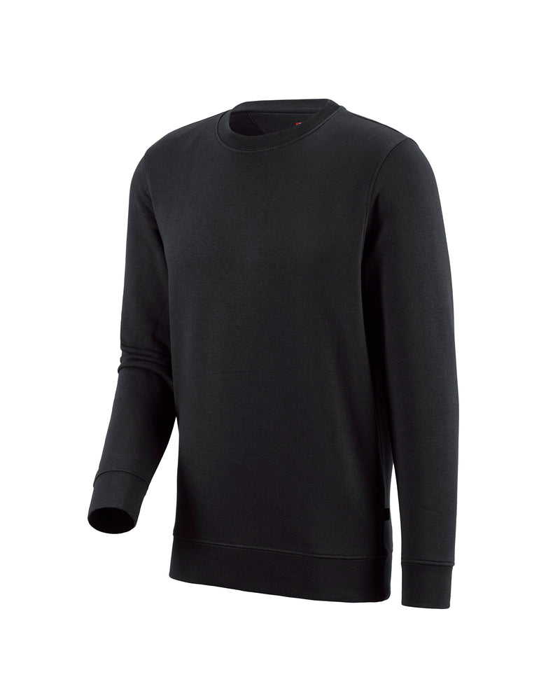 STRAUSS cotton-poly crew neck sweatshirt in black, front view