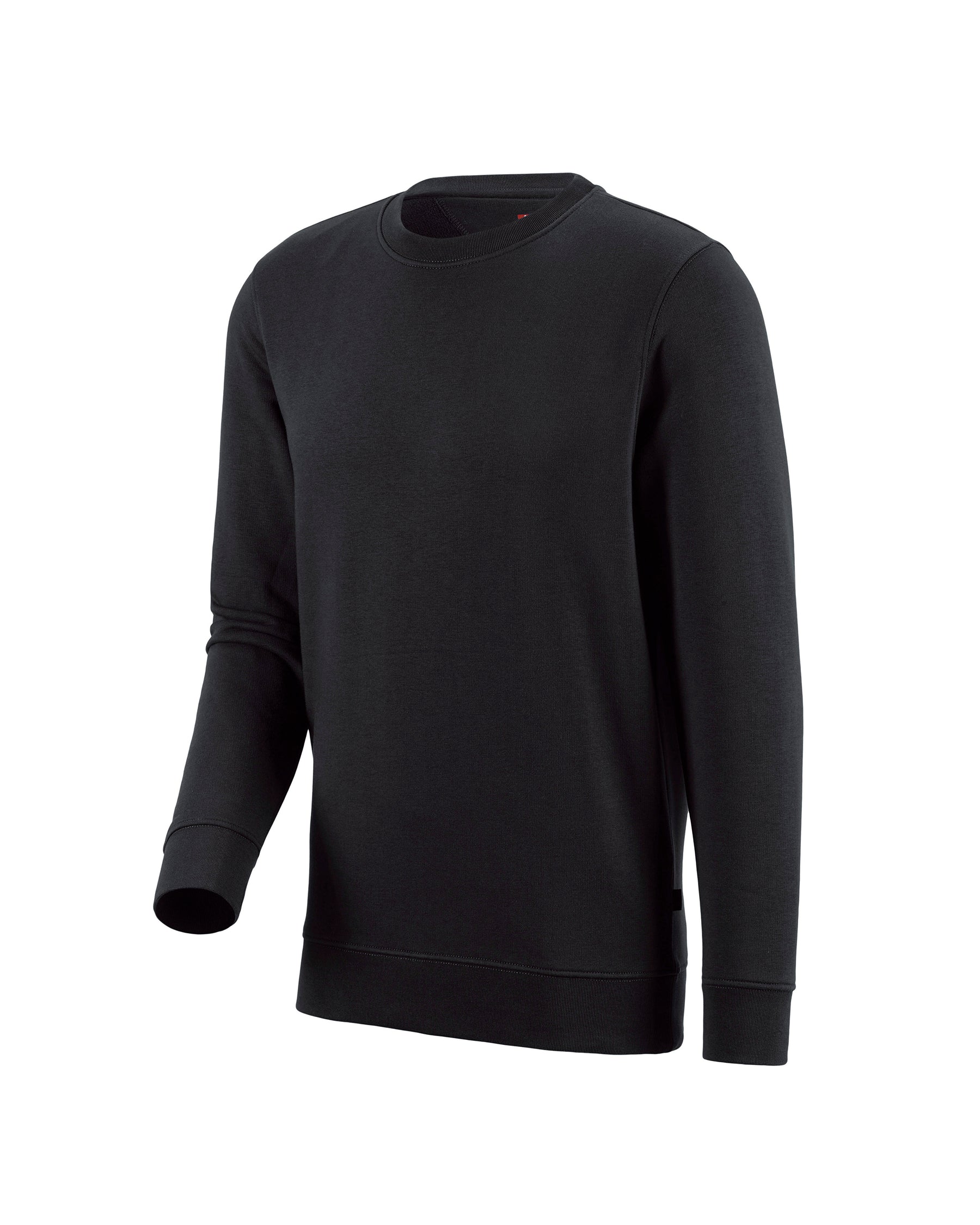 STRAUSS cotton-poly crew neck sweatshirt in black, front view