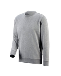 STRAUSS cotton-poly crew neck sweatshirt in gray melange, front view