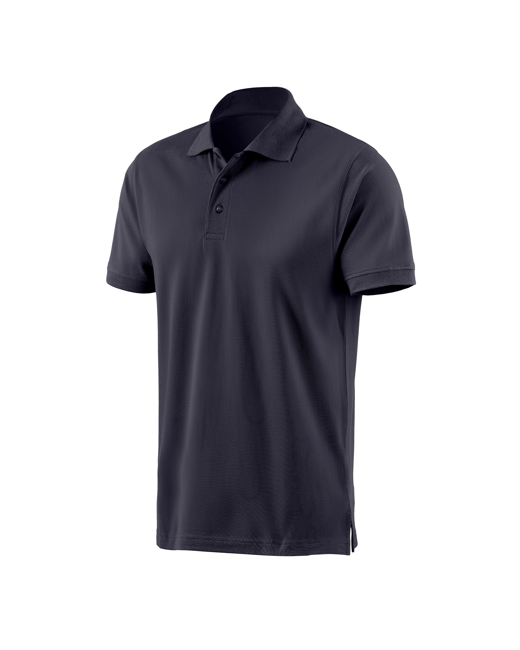 STRAUSS Cotton Polo Shirt in nero blue on a plain product background