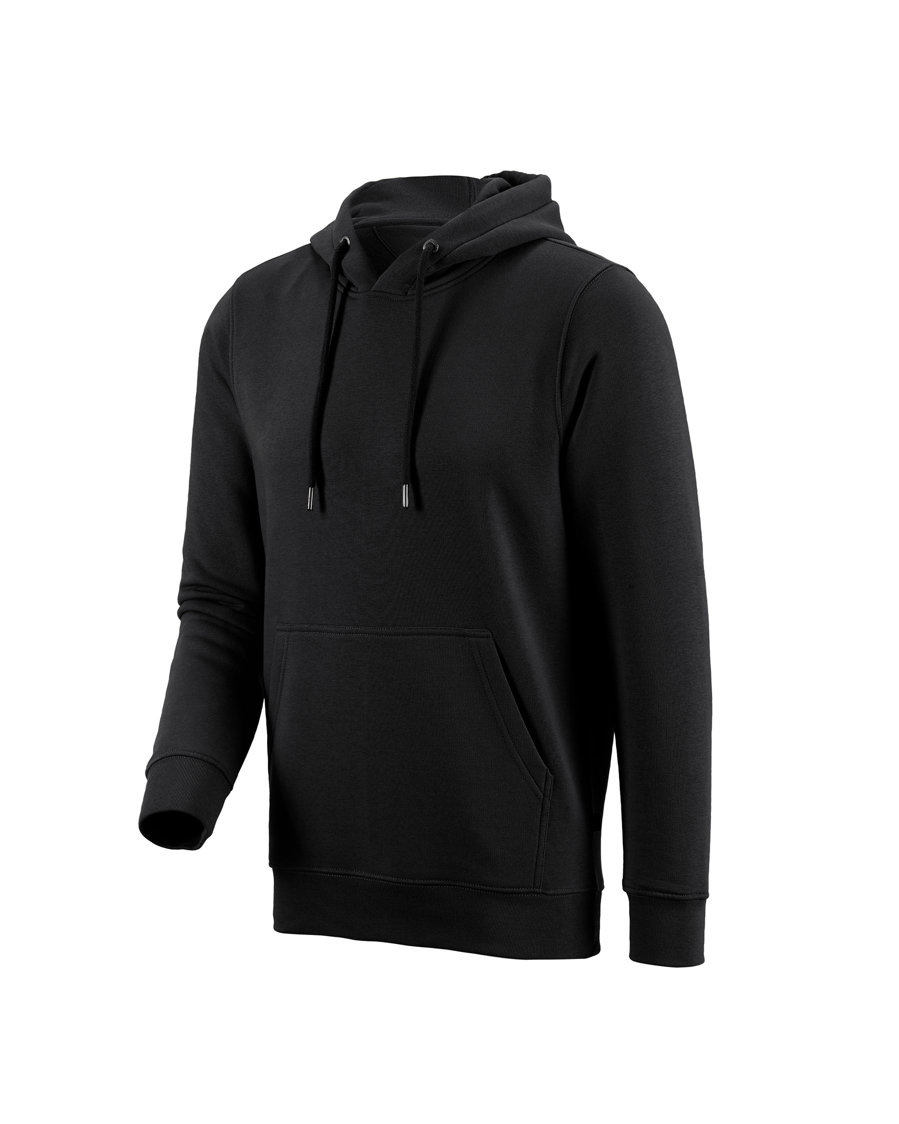 STRAUSS cotton-poly hoodie in black, front view