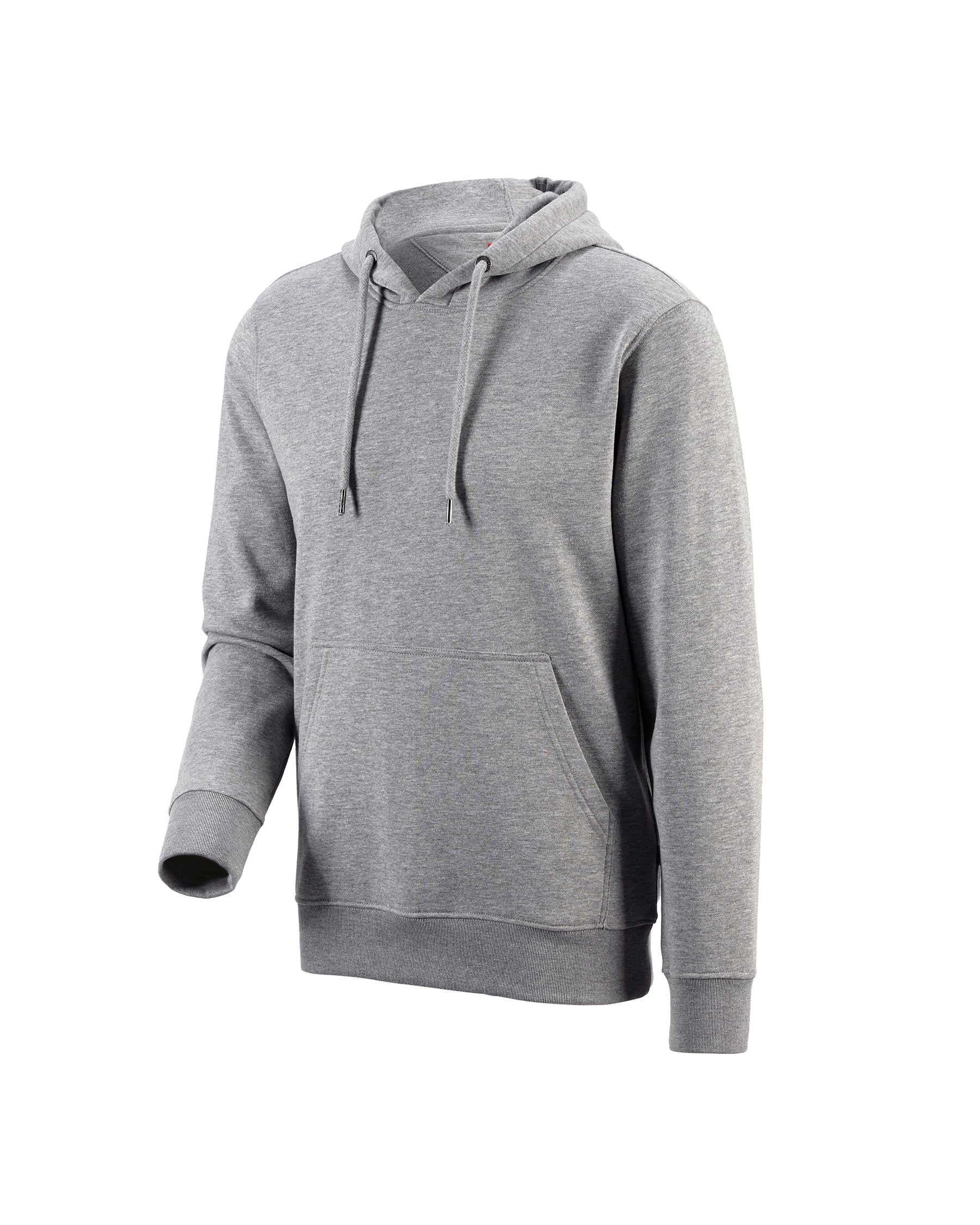 STRAUSS cotton-poly hoodie in gray melange, front view