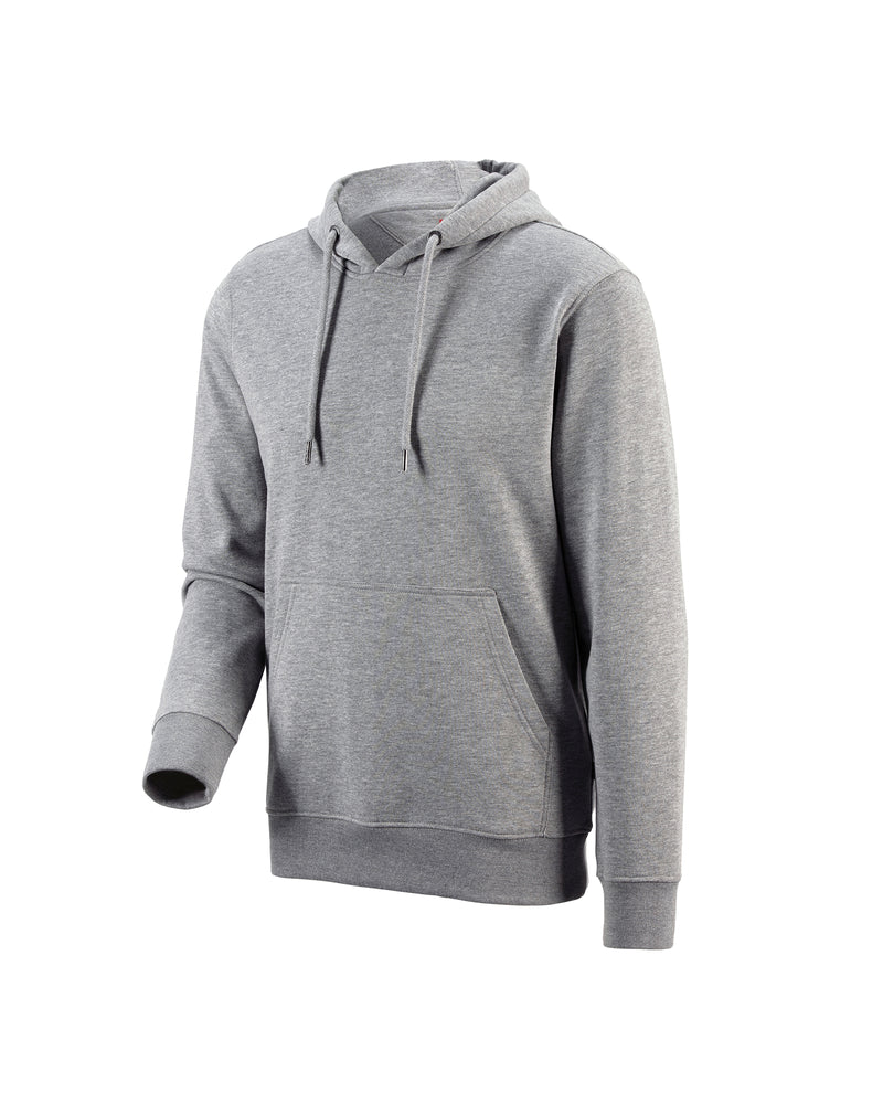 STRAUSS cotton-poly hoodie in gray melange, front view