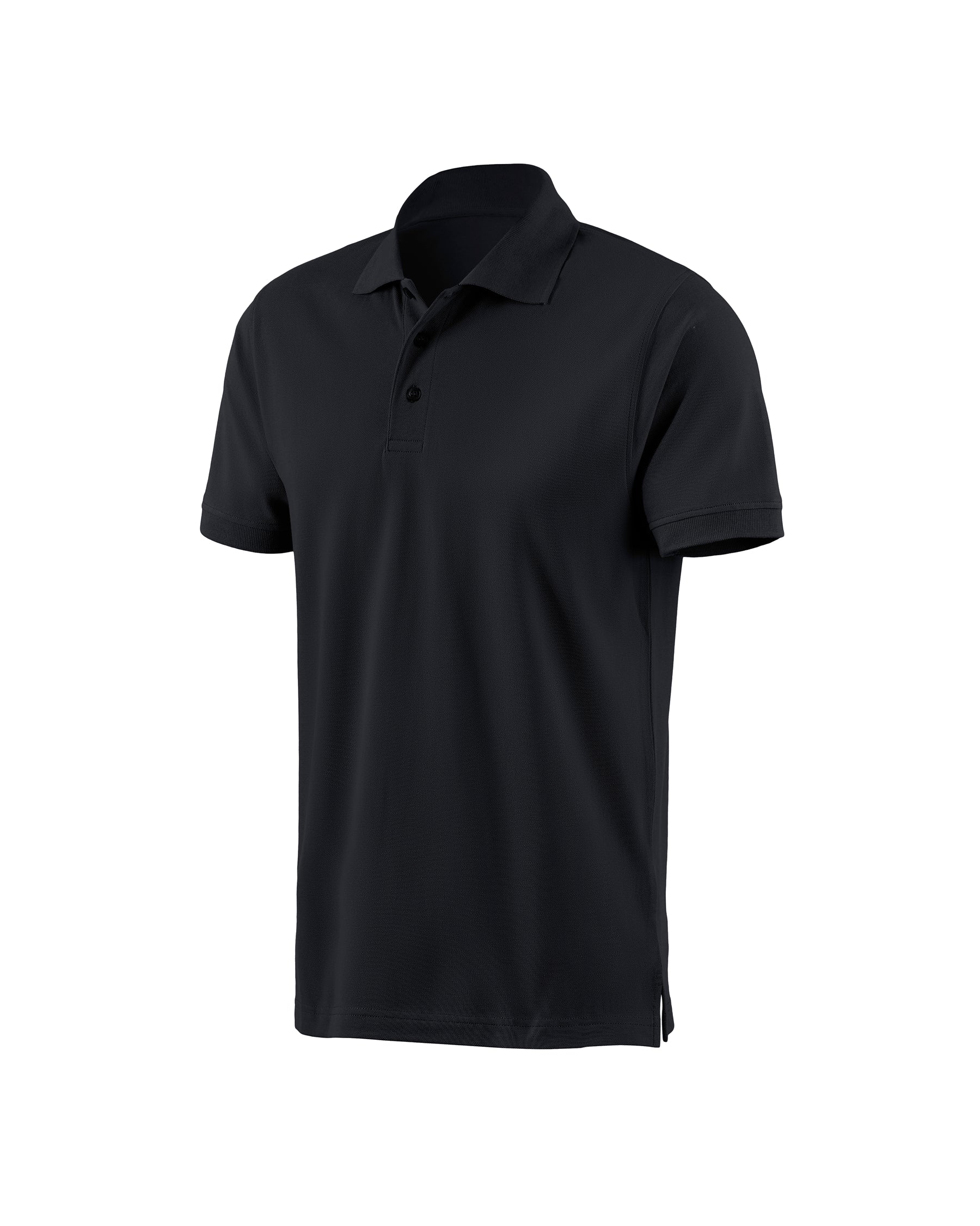 STRAUSS Cotton Polo Shirt in black on a plain product background