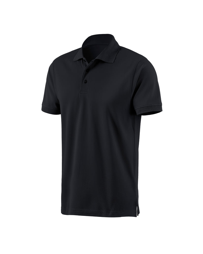 STRAUSS Cotton Polo Shirt in black on a plain product background