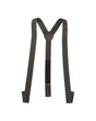 Black STRAUSS e.s.taktik Y-back suspenders with adjustable straps and metal clips.