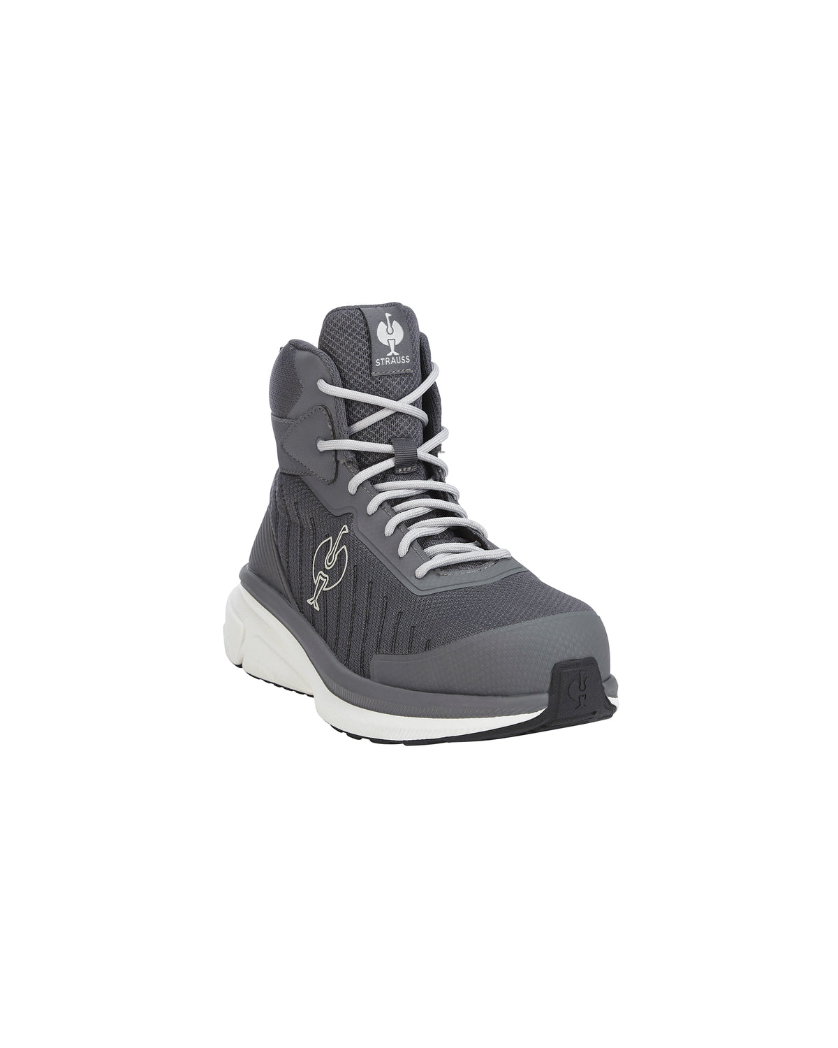 Strauss 1003 6 inch steel toe work boot in anthracite seen from the front 3/4 view