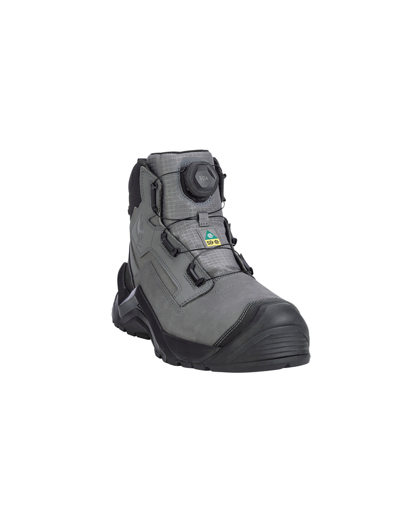 Black rubber clog shoe on a white background
