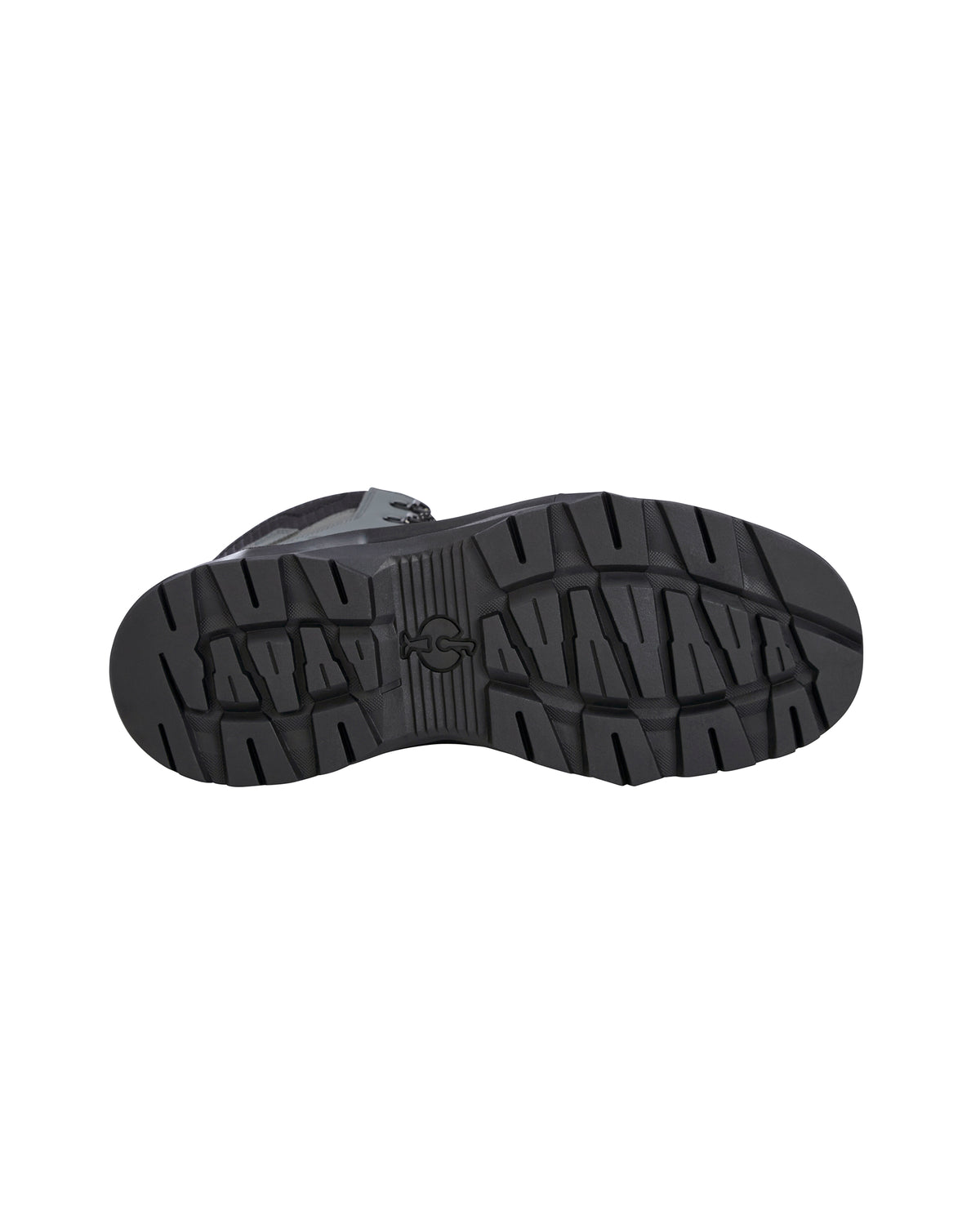 View of the underside of the Strauss 7004 8" work boot, showing off the sole details. 