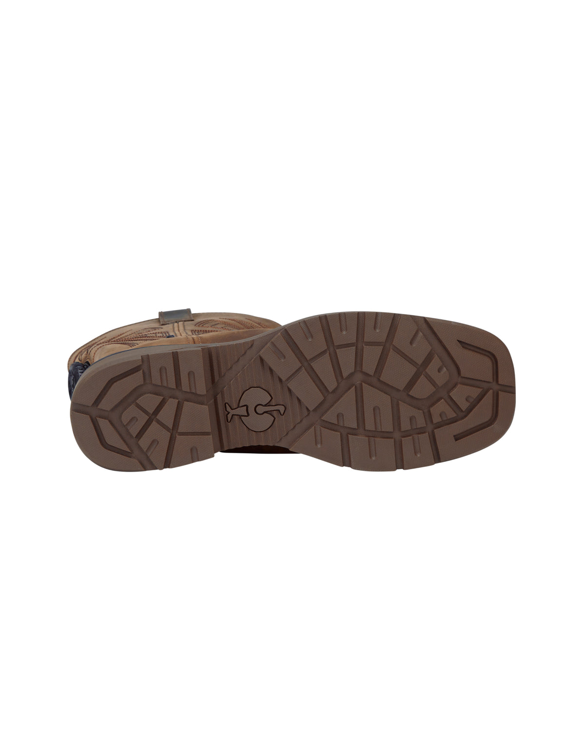 Outsole tread view of the STRAUSS Doonan 12-inch Composite Toe Work Boot in Brown