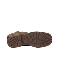 Outsole tread view of the STRAUSS Doonan 12-inch Composite Toe Work Boot in Brown