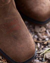 Close-up of the Doonan 12-inch Composite Toe Work Boot composite toe area