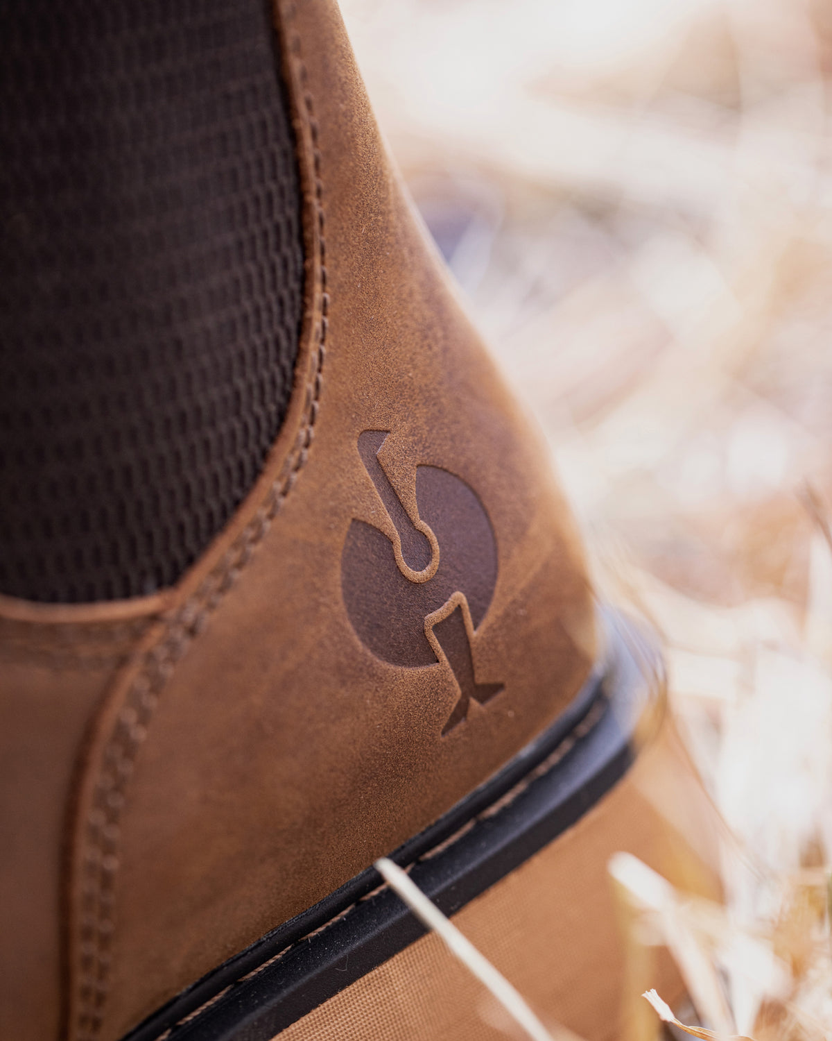 Close-up of the Woodford 6-inch Composite Toe Chelsea Boot outsole trea